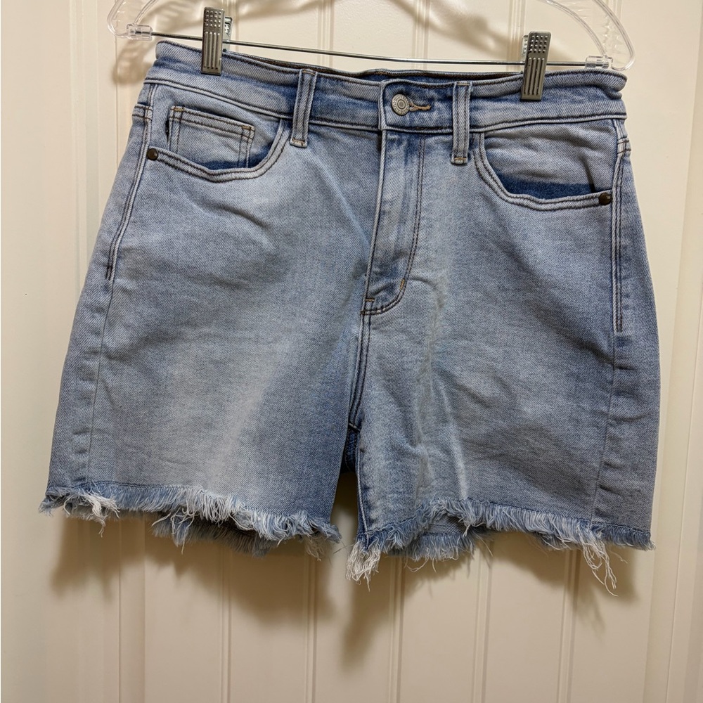 Judy Blue Light Blue Frayed Jean Shorts